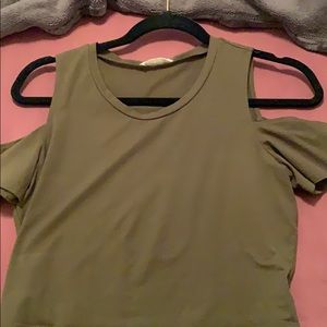 olive green crop top